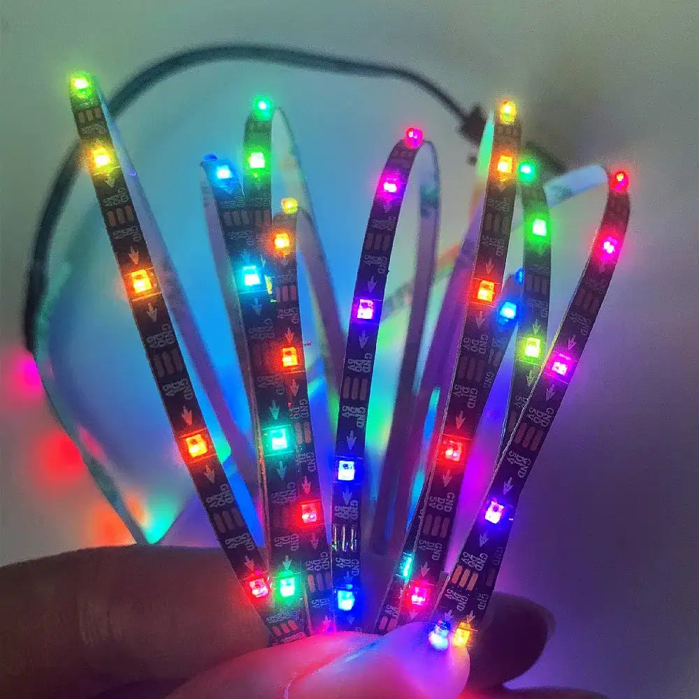 DC 5V 3mm Narrow Width White Black PCB WS2812B LED Strip 60Leds/m 2020 RGB Individually Addressable Dream Color Pixel Light Tape