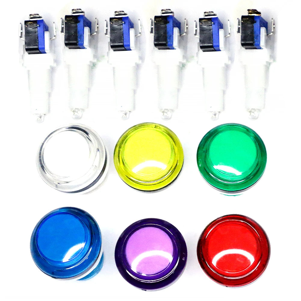 5V 12V Light Clear Plastic Push Button 33mm Led Illuminated For Coin Arcade Game