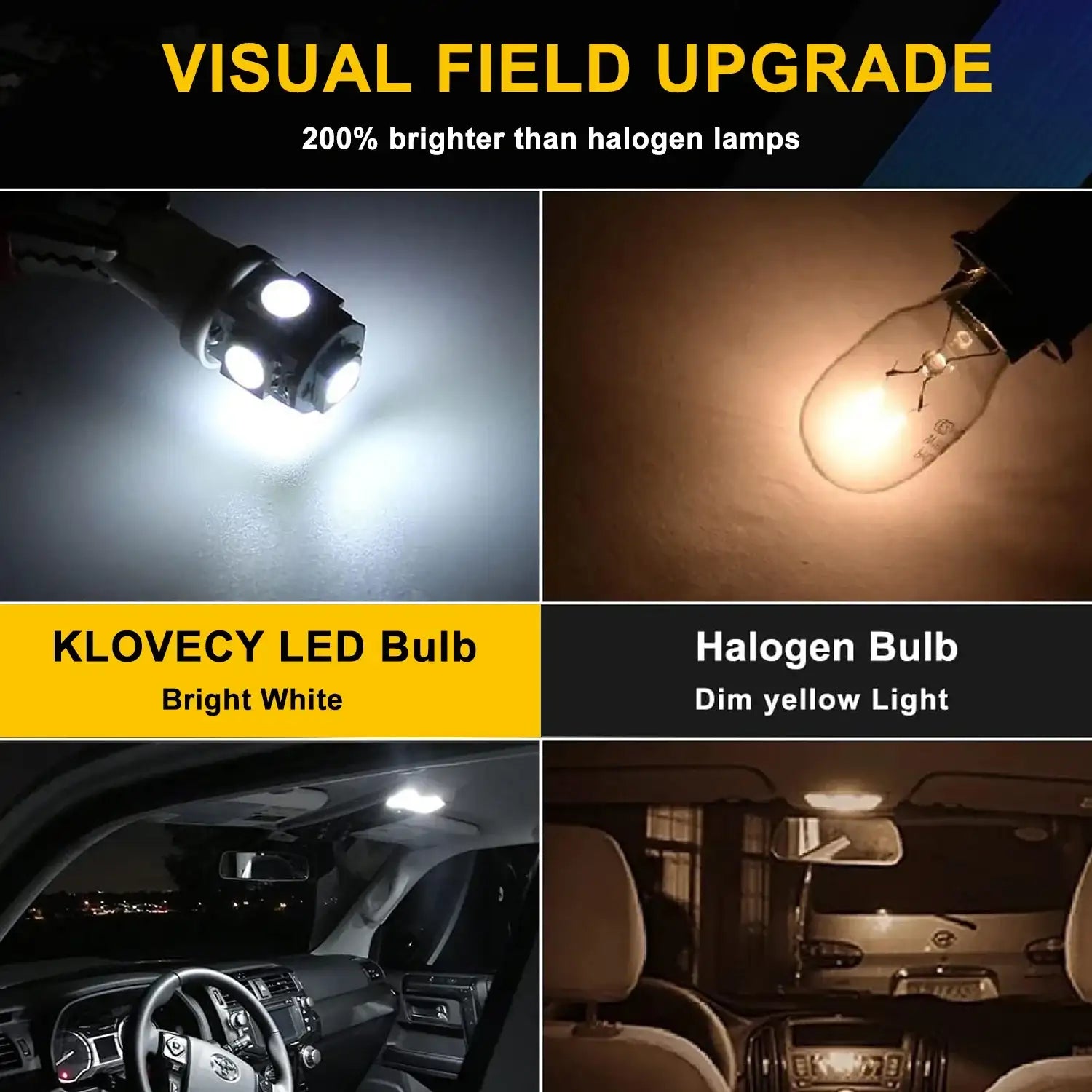 10/20/30/50 PCS T LED Bulbs  Lights 12V 5050-5SMD 7000K White Red Yellow Blue