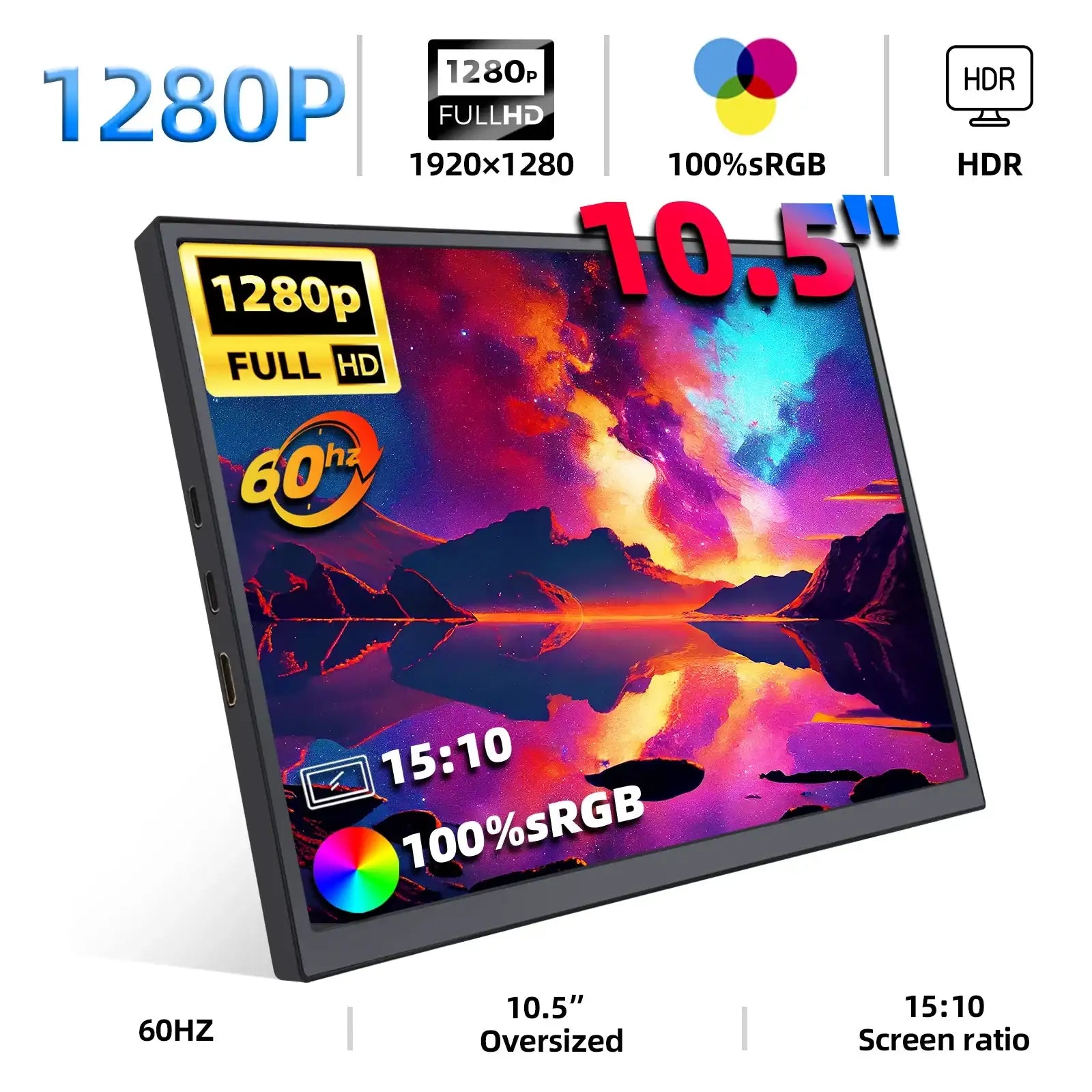 10.5-Inch Portable Monitor 1280P