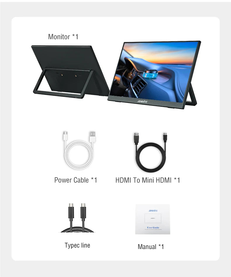 16-Inch Portable Touch Monitor Non-touch optional 1200P HDR 16:10