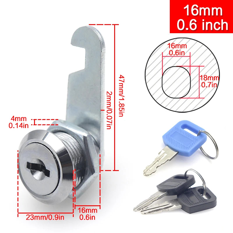 10 Sets 16/20/25/30mm Security Lock With 2 Keys