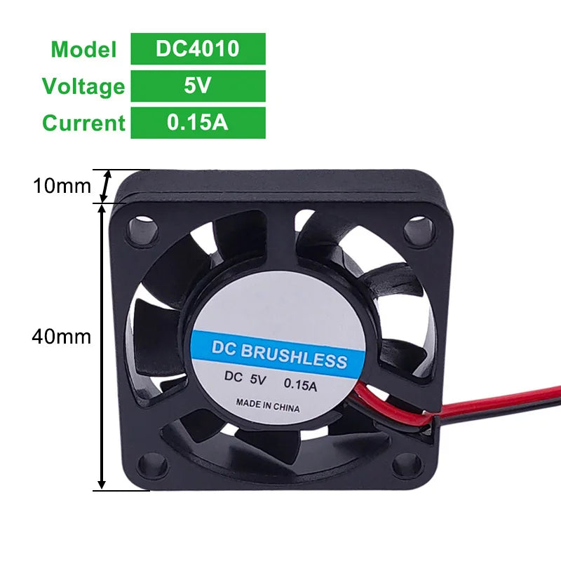 DC Brushless Fan with Two Lines 5V 12V 24V Industrial Cooling Fans Sleeve Bearing 25/30/35/40/50*10mm
