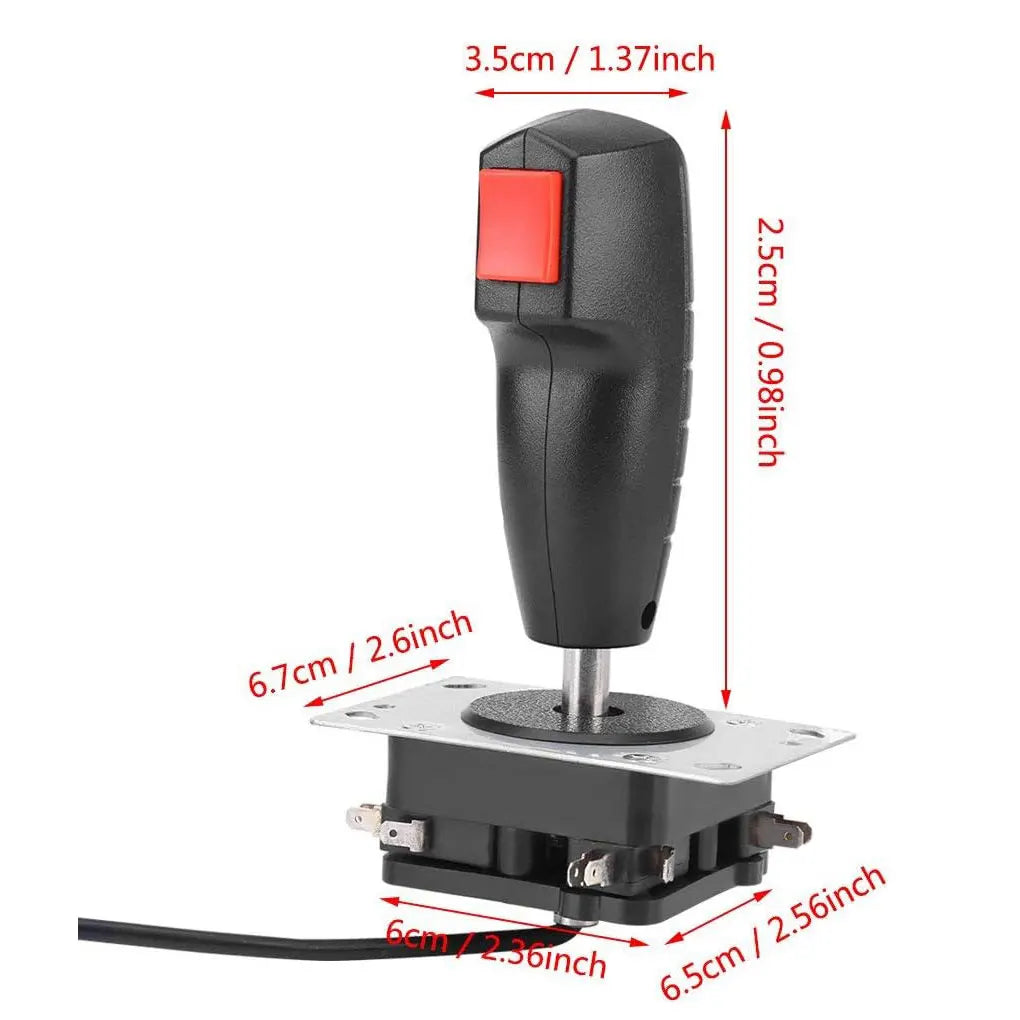 Arcade Joystick Flight Stick With Vibration Trigger Joystick Red Top Fire Button 8 Way Direction Control Wshaft Arcade DIY Parts