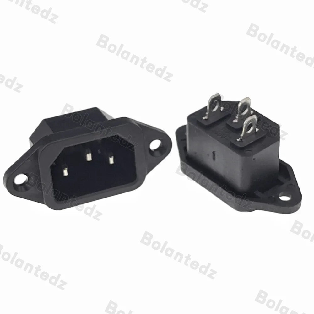 3/5/10pcs/lot IEC C14 3Pins Male Plug Panel Power Inlet Sockets Connectors AC 250V 10A