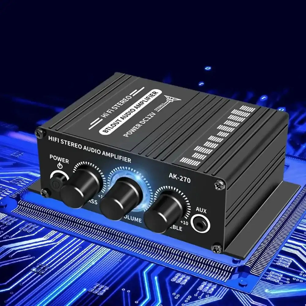 Woopker Sound Amplifier AK270 20W×2 Mini Hifi Digital Audio Amplifier 12V 3A Channel 2.0 Stereo Power Amp For Car Home Karaoke