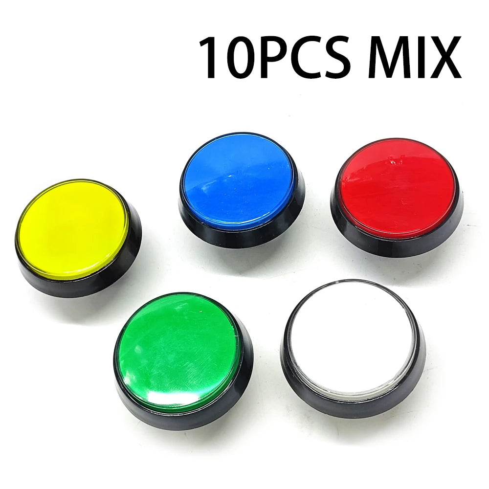 10pcs Arcade Button 60MM  With LED Light Lamp