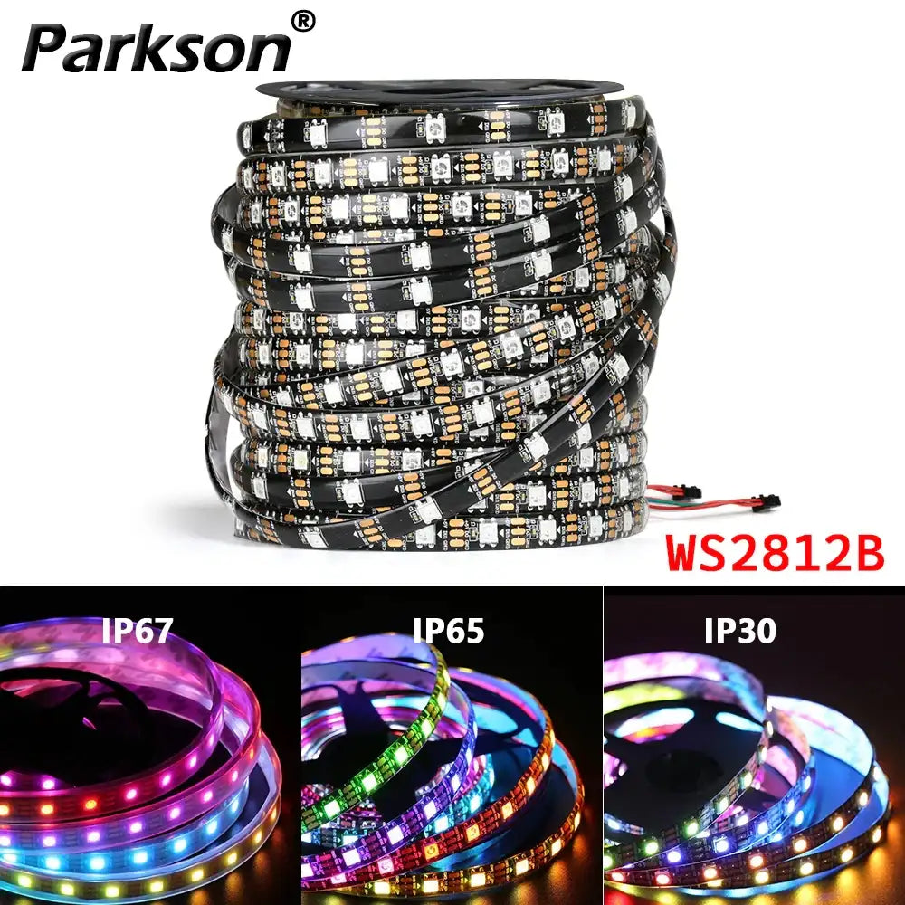 LED Light DC5V Smart Pixel RGB Led Strip Light Individually Addressable IC IP30 IP65 IP67 Magic Tape Light Black PCB