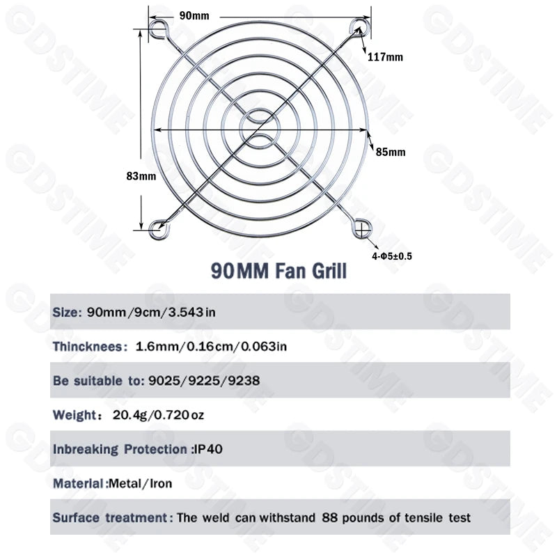 Cooling Fan Grill for 120mm 90mm 80mm 60mm 40mm 30mm Fan Metal Mesh Finger Guard Protective Net Computer Case Fan Grill