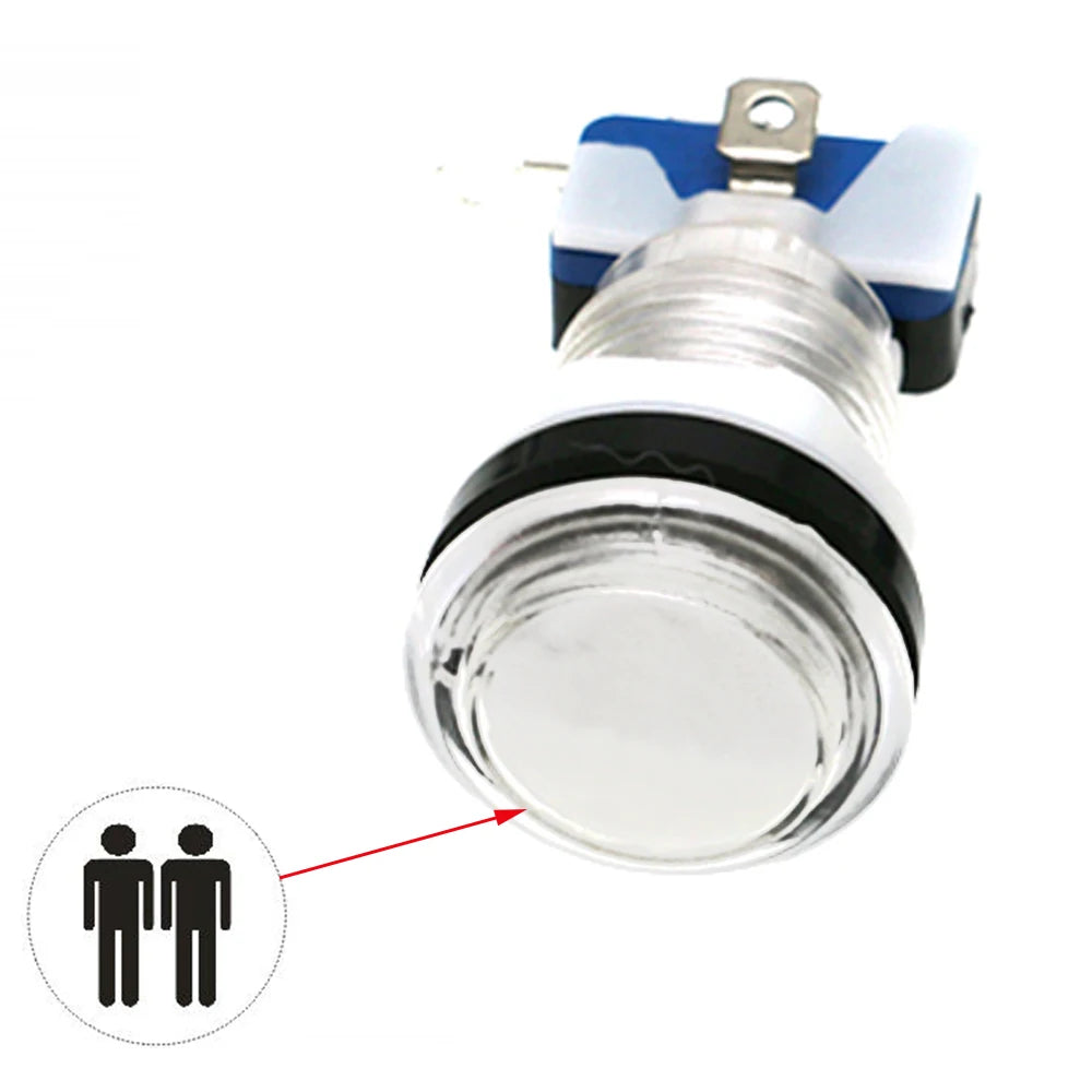 5V 12V Light Clear Plastic Push Button 33mm Led Illuminated For Coin Arcade Game